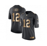 Youth Nike Indianapolis Colts #12 Andrew Luck Limited Black Gold Salute to Service NFL Jersey