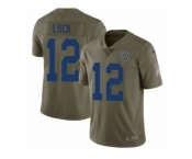 Youth Nike Indianapolis Colts #12 Andrew Luck Limited Olive 2017 Salute to Service NFL Jersey