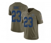 Youth Nike Indianapolis Colts #23 Frank Gore Limited Olive 2017 Salute to Service NFL Jersey