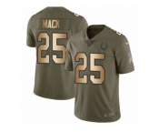 Youth Nike Indianapolis Colts #25 Marlon Mack Limited Olive Gold 2017 Salute to Service NFL Jersey