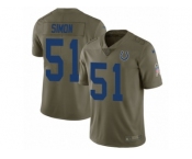 Youth Nike Indianapolis Colts #51 John Simon Limited Olive 2017 Salute to Service NFL Jersey
