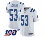 Youth Nike Indianapolis Colts #53 Darius Leonard White Vapor Untouchable Limited Player 100th Season NFL Jersey