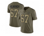 Youth Nike Indianapolis Colts #67 Jeremy Vujnovich Limited Olive Camo 2017 Salute to Service NFL Jersey