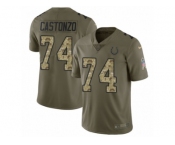 Youth Nike Indianapolis Colts #74 Anthony Castonzo Limited Olive Camo 2017 Salute to Service NFL Jersey