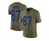 Youth Nike Indianapolis Colts #87 Reggie Wayne Limited Olive 2017 Salute to Service NFL Jersey