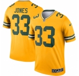 Men's Green Bay Packers #33 Aaron Jones Nike Gold Inverted Legend Jersey