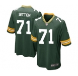 Nike Game Josh Sitton Green Men's Jersey - Green Bay Packers #71 NFL Home