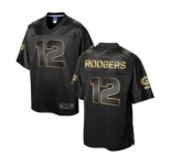 nike nfl jerseys green bay packers #12 rodgers black gold collection[game]