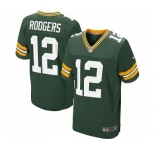 Men's Green Bay Packers #12 Aaron Rodgers Elite Green Team Color Football Jersey