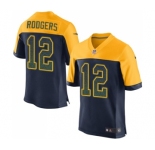Men's Green Bay Packers #12 Aaron Rodgers Elite Navy Blue Alternate Drift Fashion Football Jersey