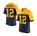 Men's Green Bay Packers #12 Aaron Rodgers Elite Navy Blue Alternate Football Jersey