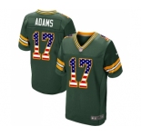 Men's Green Bay Packers #17 Davante Adams Elite Green Home USA Flag Fashion Football Jersey