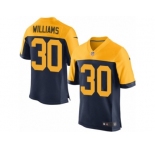 Men's Nike Green Bay Packers #30 Jamaal Williams Elite Navy Blue Alternate NFL Jersey