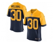 Men's Nike Green Bay Packers #30 Jamaal Williams Elite Navy Blue Alternate NFL Jersey