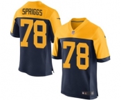 Men's Nike Green Bay Packers #78 Jason Spriggs Elite Navy Blue Alternate NFL Jersey