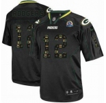 nike nfl jerseys green bay packers #12 rodgers black[Elite united sideline 50th Patch]