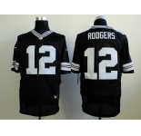 nike nfl jerseys green bay packers #12 rodgers black[Elite]