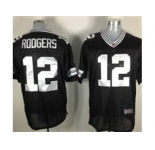 nike nfl jerseys green bay packers #12 rodgers black[elite]