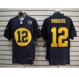 nike nfl jerseys green bay packers #12 rodgers blue[Elite 50th Patch]