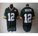 nike nfl jerseys green bay packers #12 rodgers green[Elite 50th Patch]