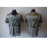 nike nfl jerseys green bay packers #12 rodgers grey[Elite shadow 50th Patch]