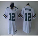 nike nfl jerseys green bay packers #12 rodgers white[Elite 50th Patch]
