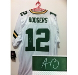 nike nfl jerseys green bay packers #12 rodgers white[Elite signature]