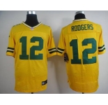 nike nfl jerseys green bay packers #12 rodgers yellow[Elite]