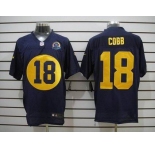 nike nfl jerseys green bay packers #18 cobb blue[Elite 50th Patch]