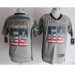 nike nfl jerseys green bay packers #52 clay matthews grey[Elite USA flag fashion shadow]