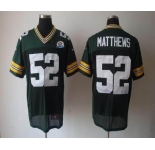 nike nfl jerseys green bay packers #52 matthews green[Elite 50th Patch]