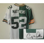 nike nfl jerseys green bay packers #52 matthews white-green[Elite split signature]