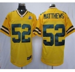 nike nfl jerseys green bay packers #52 matthews yellow[Elite 50th Patch]
