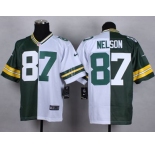 nike nfl jerseys green bay packers #87 jordy nelson whith-green[Elite split]