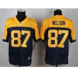 nike nfl jerseys green bay packers #87 jordy nelson yellow-blue[Elite]