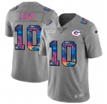 Green Bay Packers #10 Jordan Love Men's Nike Multi-Color 2020 NFL Crucial Catch NFL Jersey Greyheather