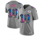 Green Bay Packers #10 Jordan Love Men's Nike Multi-Color 2020 NFL Crucial Catch NFL Jersey Greyheather