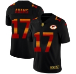 Green Bay Packers #17 Davante Adams Men's Black Nike Red Orange Stripe Vapor Limited NFL Jersey