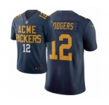 Men Green Bay Packers #12 Aaron Rodgers Navy City Edition Vapor Limited Jersey