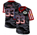 Men New Nike Green Bay Packers #33 Jones 2020 Nike Camo USA Salute to Service Limited Jersey