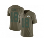 Men Nike Green Bay Packers #18 Randall Cobb Limited Olive 2017 Salute to Service NFL Jersey