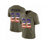 Men Nike Green Bay Packers #22 Aaron Ripkowski Limited Olive USA Flag 2017 Salute to Service NFL Jersey