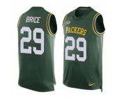 Men Nike Green Bay Packers #29 Kentrell Brice Limited Green Player Name & Number Tank Top NFL Jersey