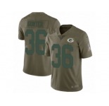 Men Nike Green Bay Packers #36 LaDarius Gunter Limited Olive 2017 Salute to Service NFL Jersey