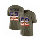 Men Nike Green Bay Packers #52 Clay Matthews Limited Olive USA Flag 2017 Salute to Service NFL Jersey