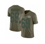 Men Nike Green Bay Packers #69 David Bakhtiari Limited Olive 2017 Salute to Service NFL Jersey