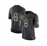 Men Nike Green Bay Packers #8 Justin Vogel Limited Black 2016 Salute to Service NFL Jersey