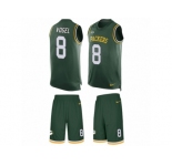 Men Nike Green Bay Packers #8 Justin Vogel Limited Green Tank Top Suit NFL Jersey