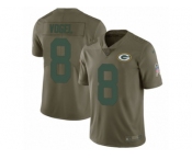 Men Nike Green Bay Packers #8 Justin Vogel Limited Olive 2017 Salute to Service NFL Jersey