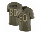 Men Nike Green Bay Packers #80 Martellus Bennett Limited Olive Camo 2017 Salute to Service NFL Jersey